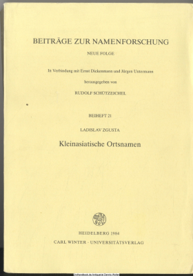 Kleinasiatische Ortsnamen