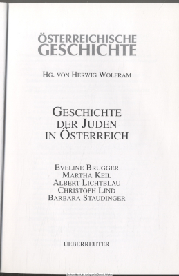 Österreichische Geschichte. Geschichte der Juden in Österreich