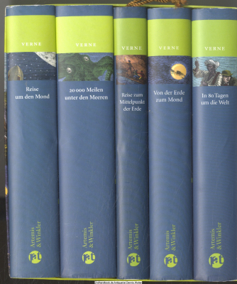 Romane : Reise zum Mittelpunkt der Erde /20000 Meilen unter den Meeren /In 80 Tagen um die Welt /Reise um den Mond /Von der Erde zum Mond
