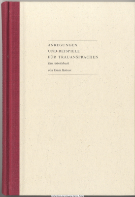Anregungen und Beispiele für Trauansprachen : ein Arbeitsbuch