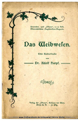 Das Weibwesen : Eine Kulturstudie