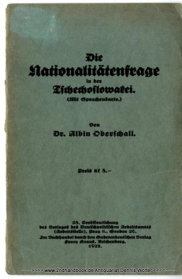 Die Nationalitätenfrage in der Tschechoslowakei 