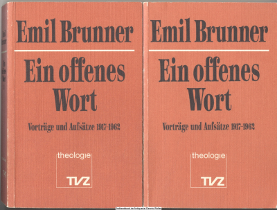 Ein offenes Wort. Band 1 + 2