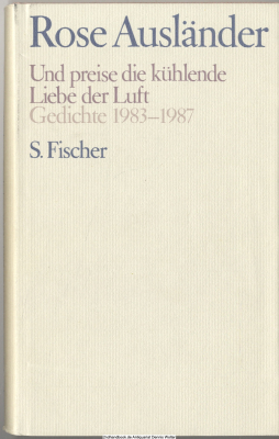 Und preise die kühlende Liebe der Luft : Gedichte 1983 - 1987