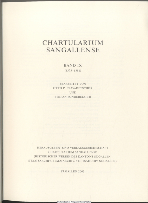 Chartularium Sangallense Bd. 9., (1373 - 1381)