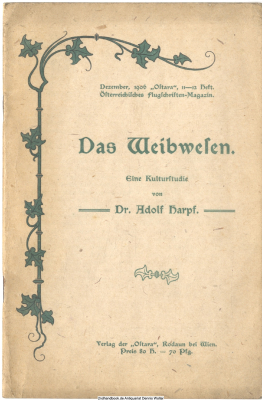 Das Weibwesen : eine Kulturstudie
