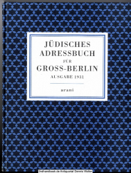 Jüdisches Adressbuch für Gross-Berlin. Ausg. 1931
