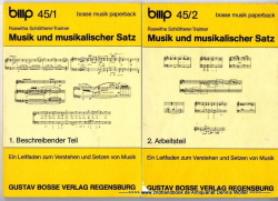 Musik und musikalischer Satz : ein Leitfaden zum Verstehen und Setzen von Musik. 2 Bände