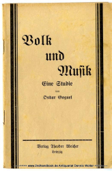 Volk und Musik : Eine Studie