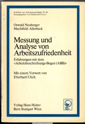 Messung und Analyse von Arbeitszufriedenheit : Erfahrungen mit d. Arbeitsbeschreibungsbogen (ABB)